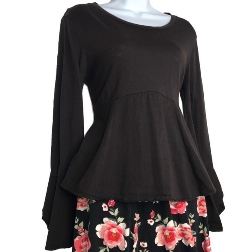Anthro Guest Editor Peplum Bell Sleeve Top…